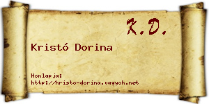 Kristó Dorina névjegykártya